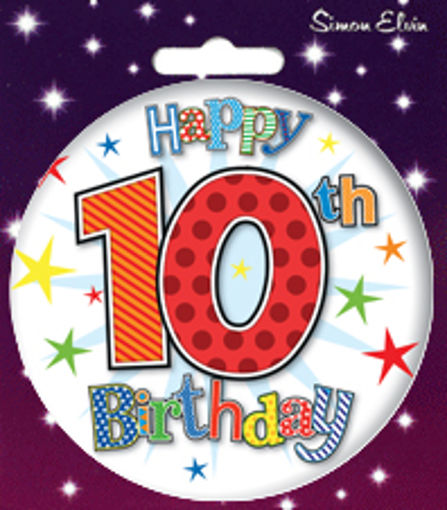 Picture of HAPPY BIRTHDAY 10TH BADGE ORANGE